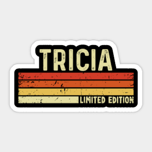 Tricia Name Vintage Retro Limited Edition Gift Sticker